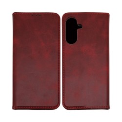 Capa Flip de Couro com Bolso Interno para Samsung Galaxy A37 Vermelho